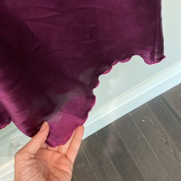 BEBE Satin Purple Cowl Neck Slip Midi Dress Size 2X - Picture 5 of 8